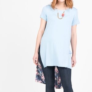 Daydreamer tunic blue floral on back
